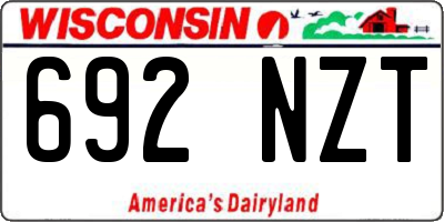 WI license plate 692NZT