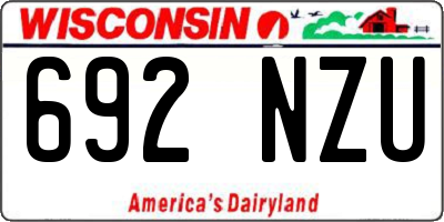 WI license plate 692NZU