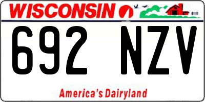 WI license plate 692NZV