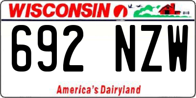WI license plate 692NZW