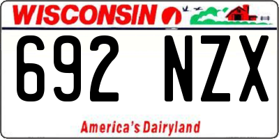 WI license plate 692NZX