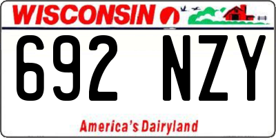 WI license plate 692NZY