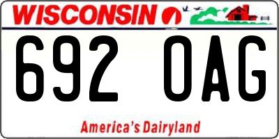 WI license plate 692OAG