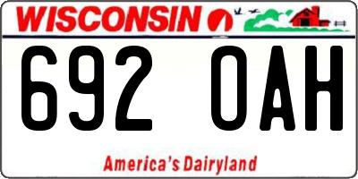 WI license plate 692OAH