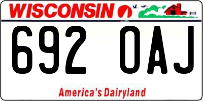 WI license plate 692OAJ