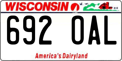 WI license plate 692OAL