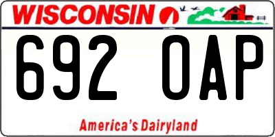 WI license plate 692OAP