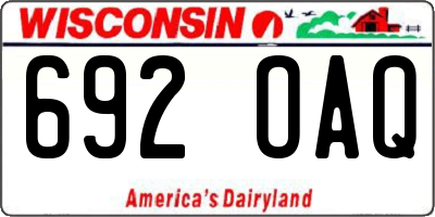 WI license plate 692OAQ