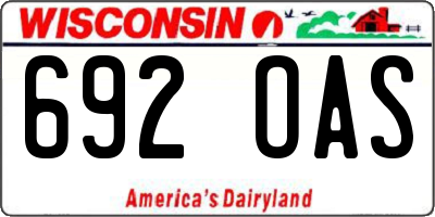 WI license plate 692OAS