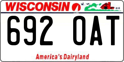 WI license plate 692OAT