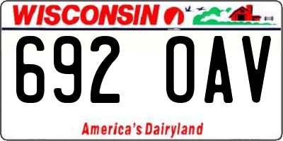 WI license plate 692OAV