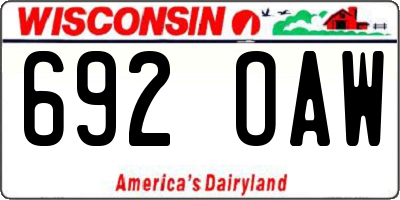 WI license plate 692OAW