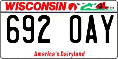WI license plate 692OAY