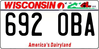 WI license plate 692OBA