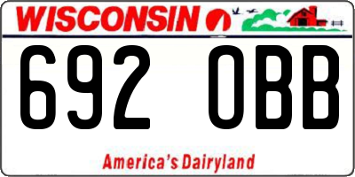 WI license plate 692OBB