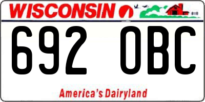 WI license plate 692OBC