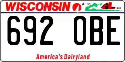 WI license plate 692OBE