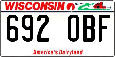 WI license plate 692OBF