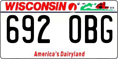 WI license plate 692OBG