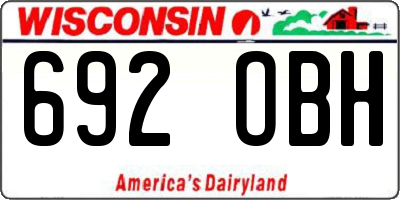 WI license plate 692OBH
