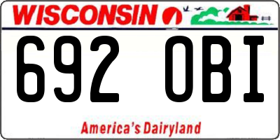 WI license plate 692OBI
