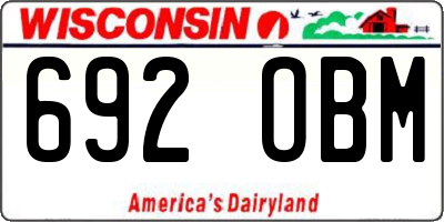 WI license plate 692OBM