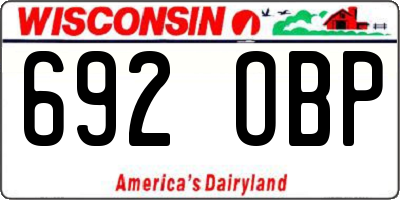 WI license plate 692OBP