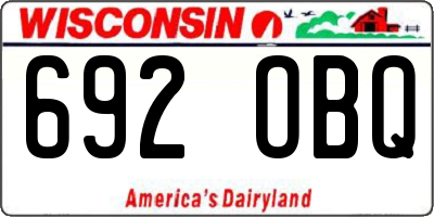 WI license plate 692OBQ