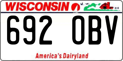 WI license plate 692OBV
