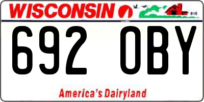 WI license plate 692OBY