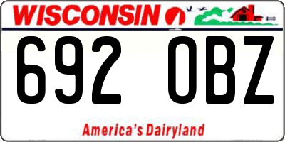 WI license plate 692OBZ