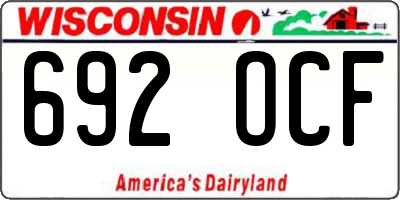 WI license plate 692OCF