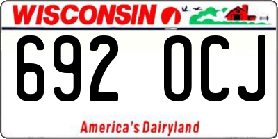 WI license plate 692OCJ