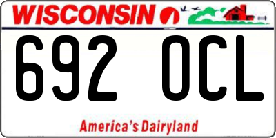 WI license plate 692OCL