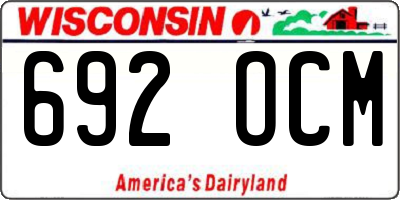 WI license plate 692OCM