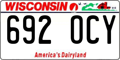 WI license plate 692OCY