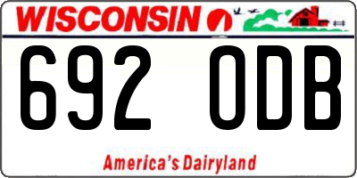 WI license plate 692ODB