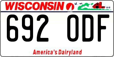 WI license plate 692ODF