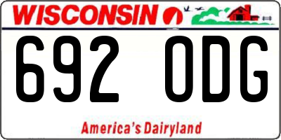 WI license plate 692ODG