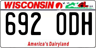 WI license plate 692ODH