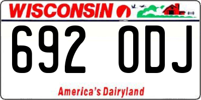 WI license plate 692ODJ