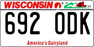 WI license plate 692ODK