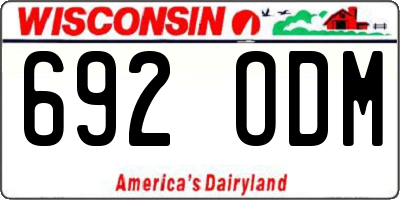WI license plate 692ODM