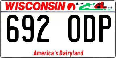 WI license plate 692ODP