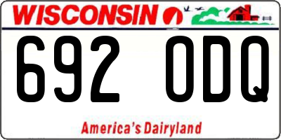 WI license plate 692ODQ