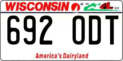 WI license plate 692ODT
