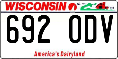 WI license plate 692ODV