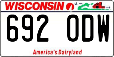 WI license plate 692ODW