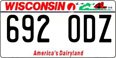 WI license plate 692ODZ