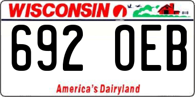 WI license plate 692OEB